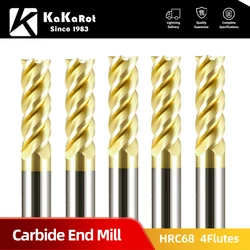 4Flutes HRC68 Carbide End Mill Alloy Tungsten Steel Milling Cutter Endmills CNC Cutting Tools for Stainless Steel Titanium steel