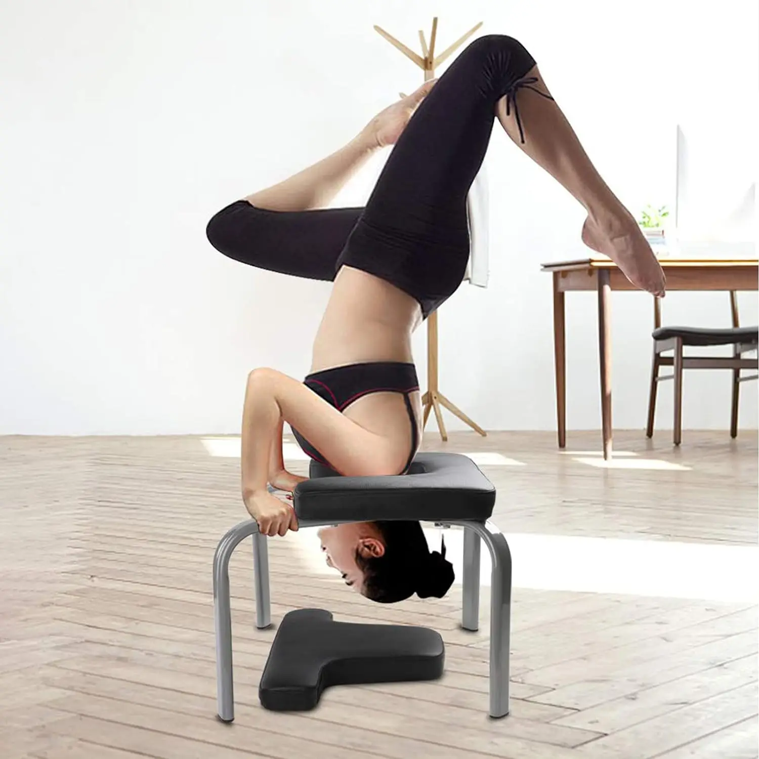 Yoga Headstand Bench, Yoga Inversion Chair, Headstand Trainer for Practice Head Stand, Shoulderstand and Strength Training