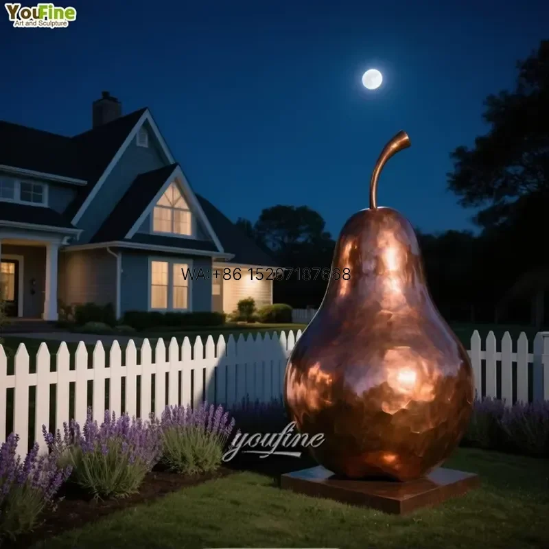 Wmwmnu for Fruit Art Custom Size Outdoor Statue Pear Bronze Sculpture