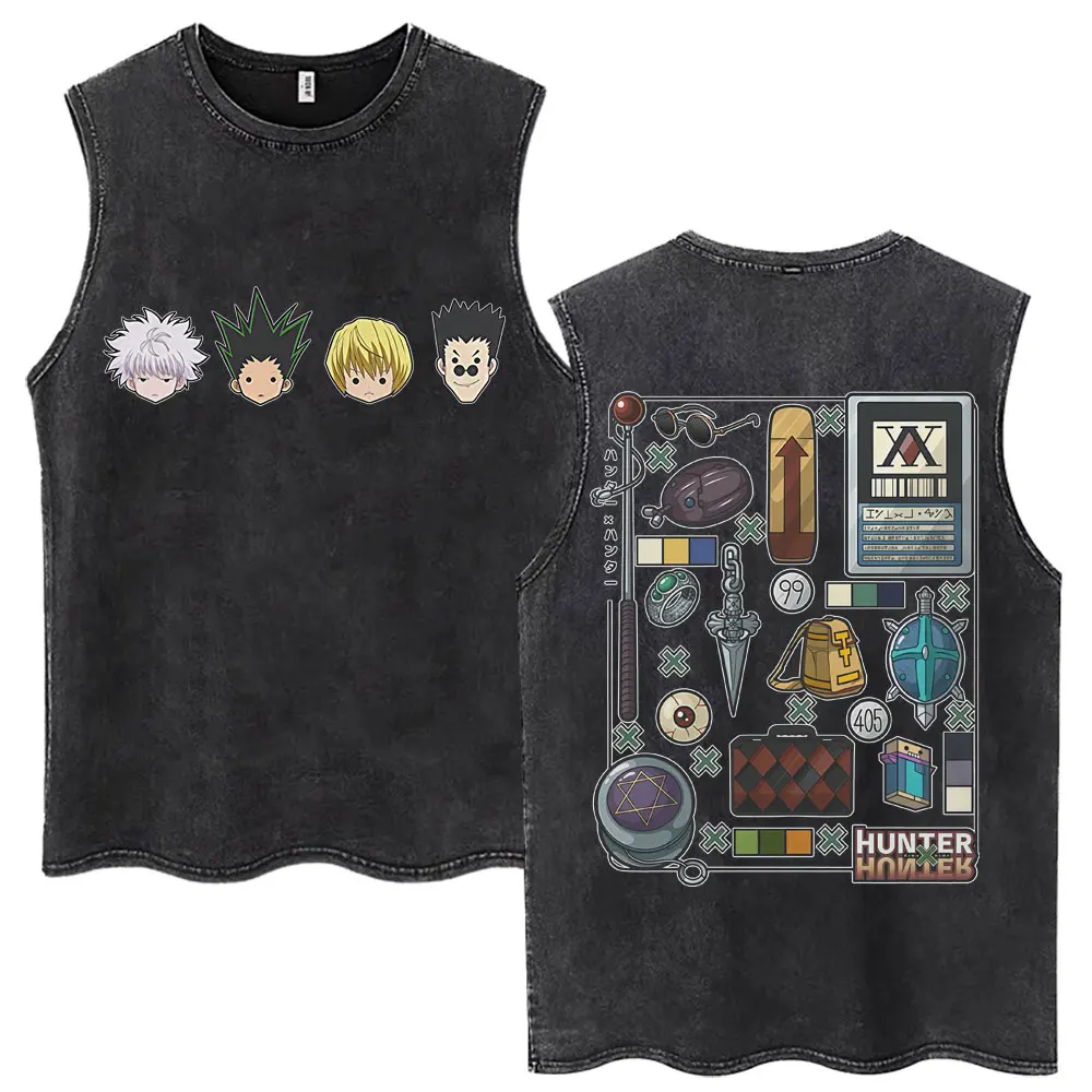Anime Hunter X Hunter Phantom Troupe Wash Tank Tops Feitan Potoo Harajuku Manga Vests Men Women Cotton Loose Sleeveless T Shirt