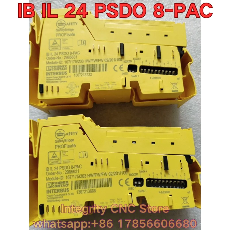 Second-hand IB IL 24 PSDI 8-PAC 2985688 IB IL 24 PSDO 8-PAC 2985631 PLC module function test is normal