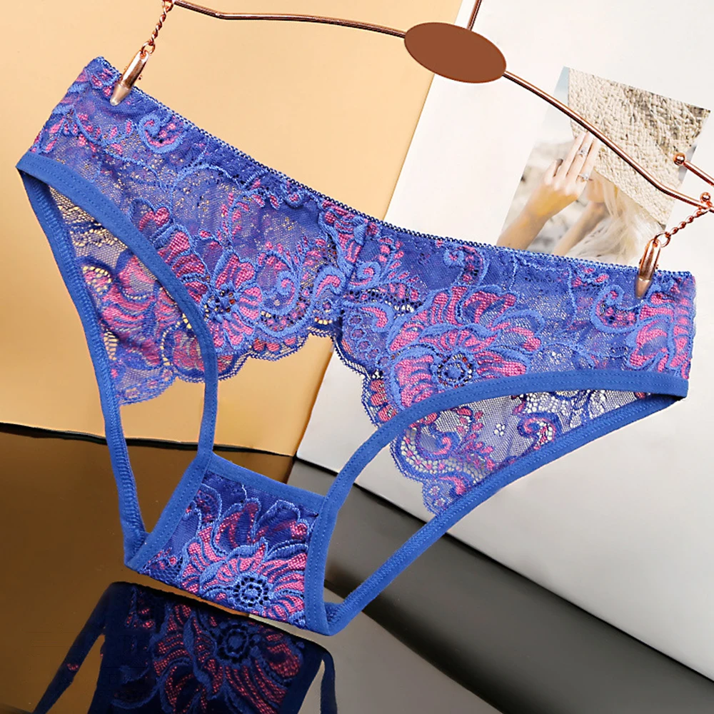Трусы с вышивкой, бесшовные женские трусы, женские сексуальные дышащие стринги большого размера, нижнее белье с кружевной отделкой