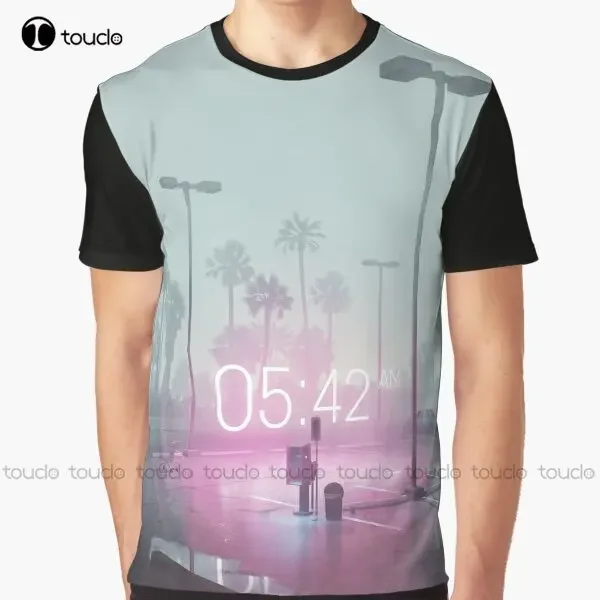 The Time Graphic Vaporwave Aesthetic T-Shirt Custom Aldult Teen Unisex Digital Printing Tee Shirts Custom Gift Xxs-5Xl