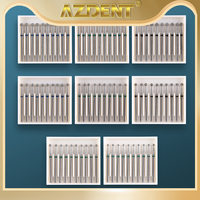 AZDENT 10PCS/Box Dental Diamond Burs Ball Round Bur Length 25mm for FG 1.6mm High Speed Handpiece 450000r/min