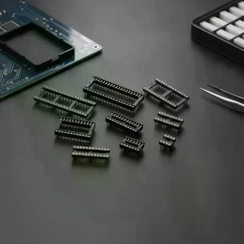 10Pcs DIP6 DIP8 DIP14 DIP16 DIP18 DIP20 DIP28 DIP40 Pins Round Hole IC Socket Connector DIP 6 8 14 16 18 20 24 28 40 Pin Socket