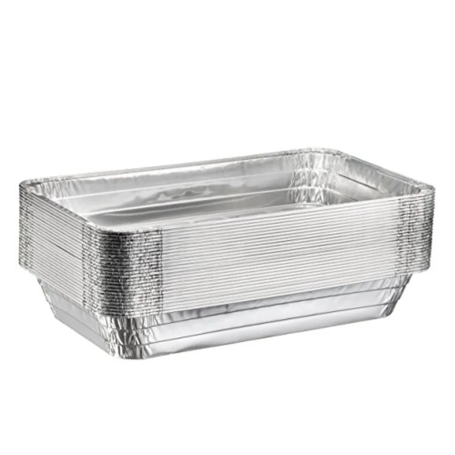

25 штук полноразмерных глубоких противней для пароварки, одноразовые контейнеры из фольги для выпечки, заморозки и хранения (21 x 13 x 3 дюйма)