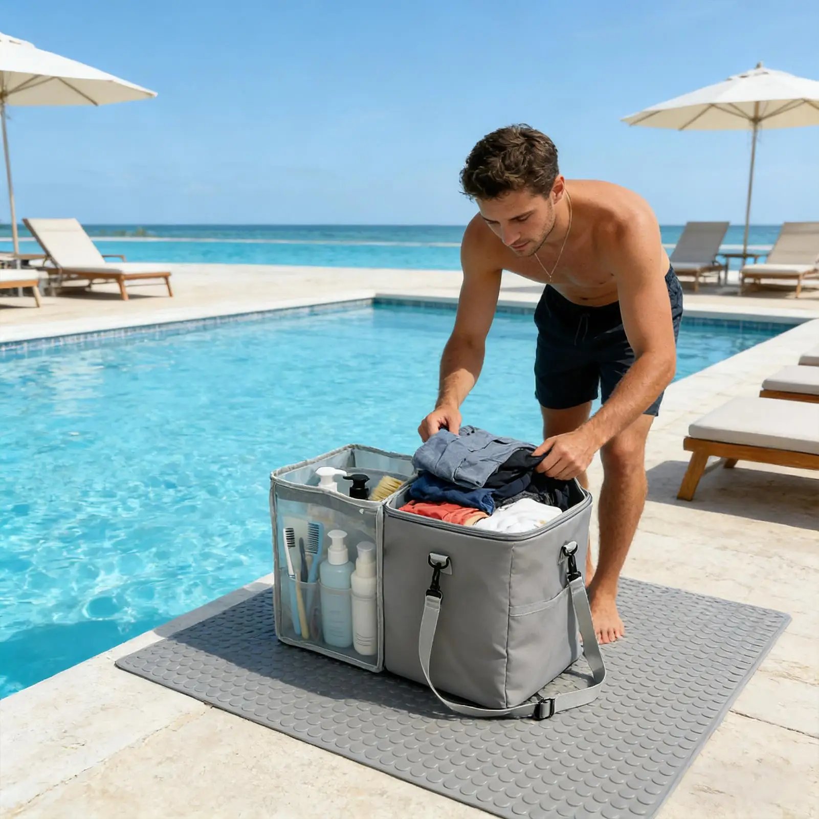 Beach Bags for Women Waterproof Large Capacity Tote Pool Bag for Swim Sand Boat Boating Summer Gym Shower Wet Dry Travel Tote