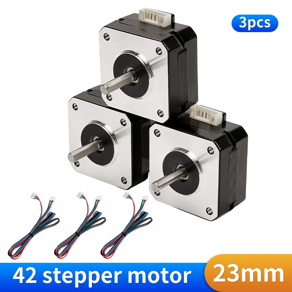 1/3Pcs Nema17 23mm 42 Stepper Motor 42HS23 1.0A 0.1N.m 42BYGH 4 Lead for 3D Printer XYZ CNC Router Laser Engraver Motor