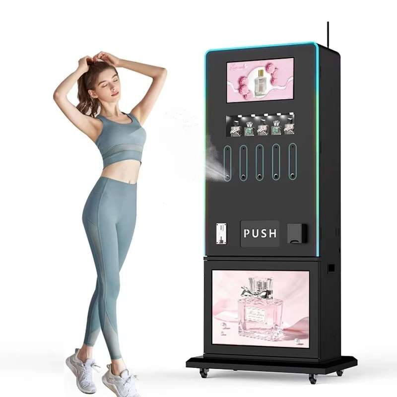 Support Beauty Perfume Vending Machine With Big Capacity Standing Perfume Spraying Vending Machine Customized