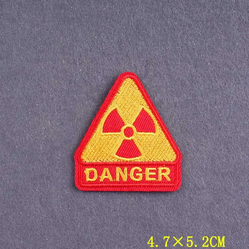 Biochemical Patch Embroidered Patches On Clothes DIY Warning signs Badges On Backpack Nuclear Stripes Iron Patches On Clothing