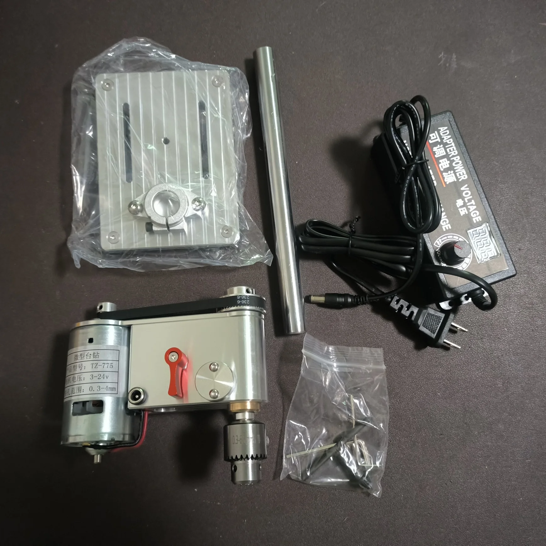 Micro Bench Drill Woodworking Mini Table Drill Machine High Precision Micro Drilling Machine Synchronous Belt 0.3-6.5mm 220v