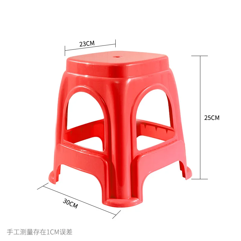 063 Thickened dining table chair square stool round stool bench plastic extra thick stool high stool