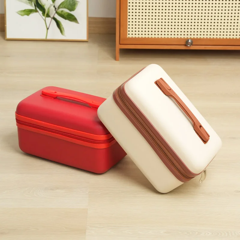 Maleta de Viaje Compacta y Ligera, Bolsa de Maquillaje Portátil, Material ABS Informal Unisex con Asa