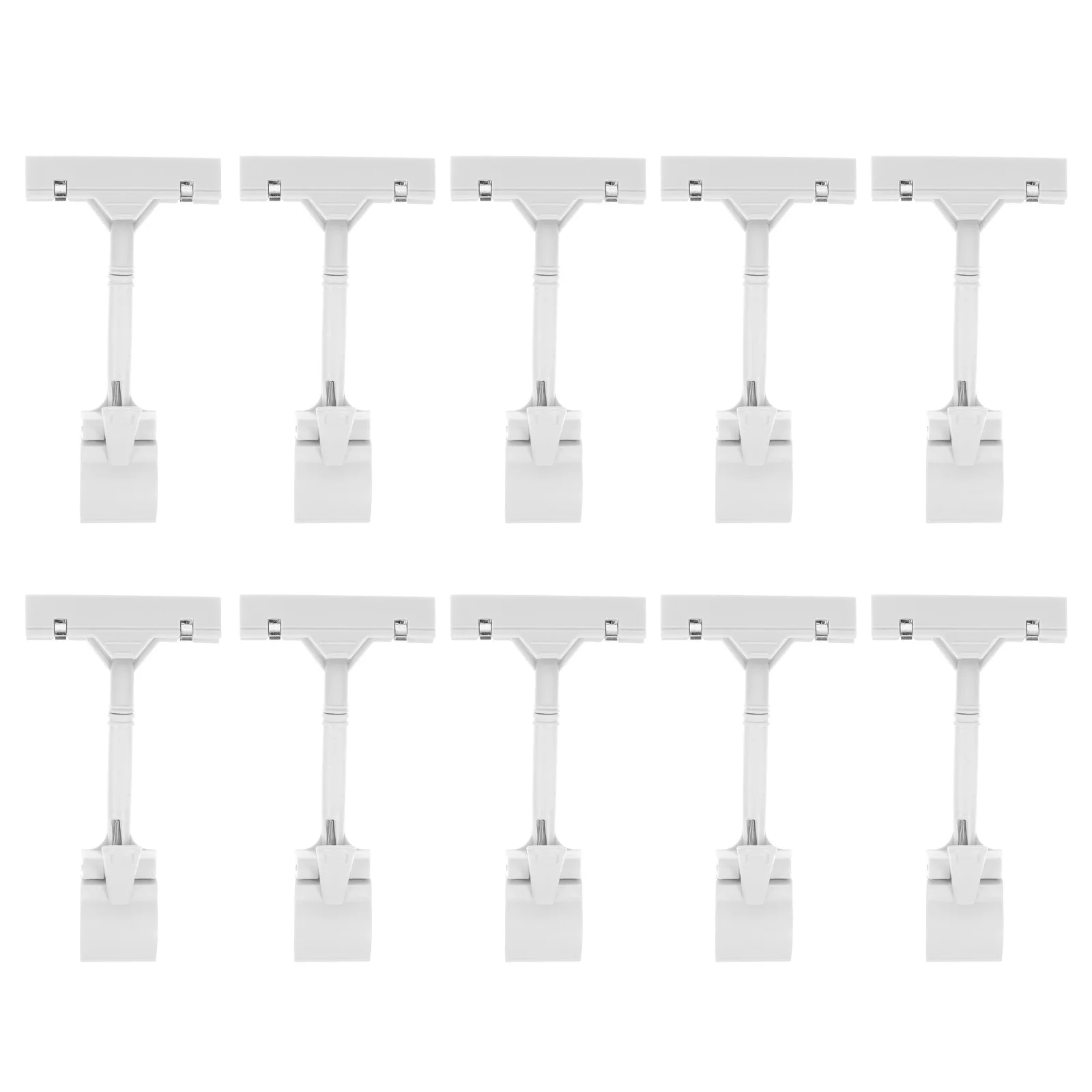 

10Pcs Plastic Sign Clip Holder Rotating Design for Retail Store Exhibition Display Rack White Clip on Sign Holder