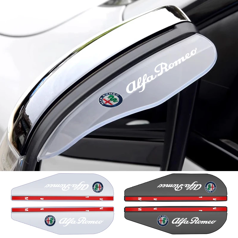 2pcs Car Rear View Side Rain Snow Guard Sun Visor Shade Protector For Alfa Romeo Giulia Stelvio Giulietta 156 159 147 Mito