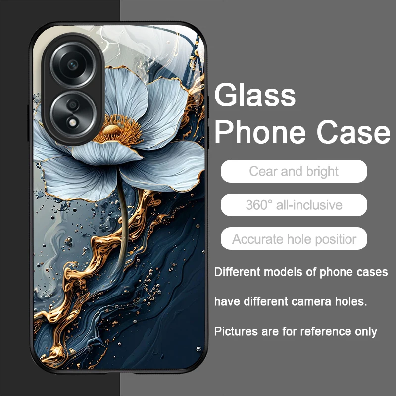 أنيقة لوتس الفني زهرة نمط الزجاج المقسى جراب هاتف ل ممن لهم Realme 13 برو زائد 12 11 10 C55 X7 GT Neo 2 3T 5G غطاء #5