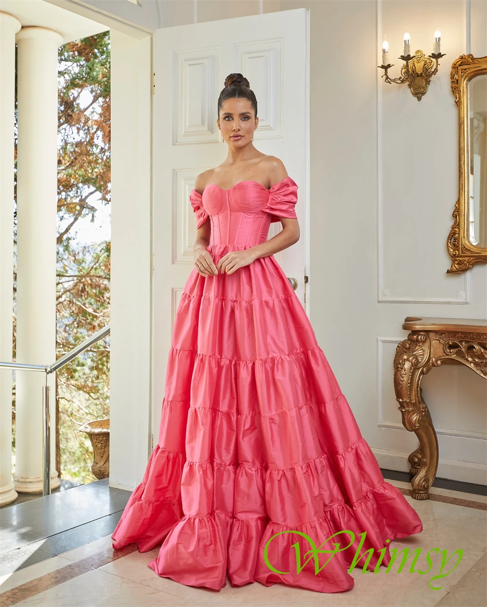 Aangepaste moderne lieverd avondjurk luxe off-the-shoulder homecoming-jurken temperament satijn op maat gemaakte gelegenheidsjurken