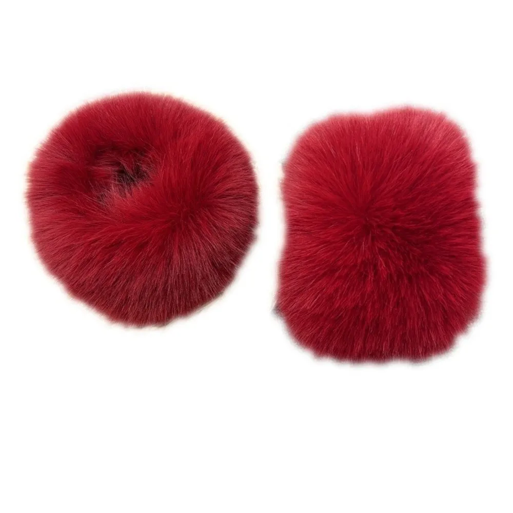 1 Pair Fashion Fluffy Faux Fox Fur Cuffs Detachable Sleeve Removable Arm Warmers Soft Windproof Furry Gloves Cuffs Women