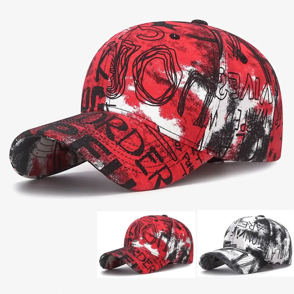 

Fashion Adjustable Baseball Cap Breathable Graffiti Fabric Sunbonnet Long Brimmed Sun Hat for Outdoor