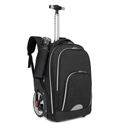 traveling backpack Large capacity trolley backpack for short trips Shock absorbing backpack with big wheels backpack on wheels