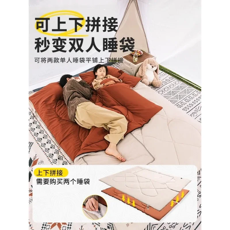 German craft throw pillow sleeping bag adult outdoor camping summer car travel portable double sleeping bag quilt dual purpose
