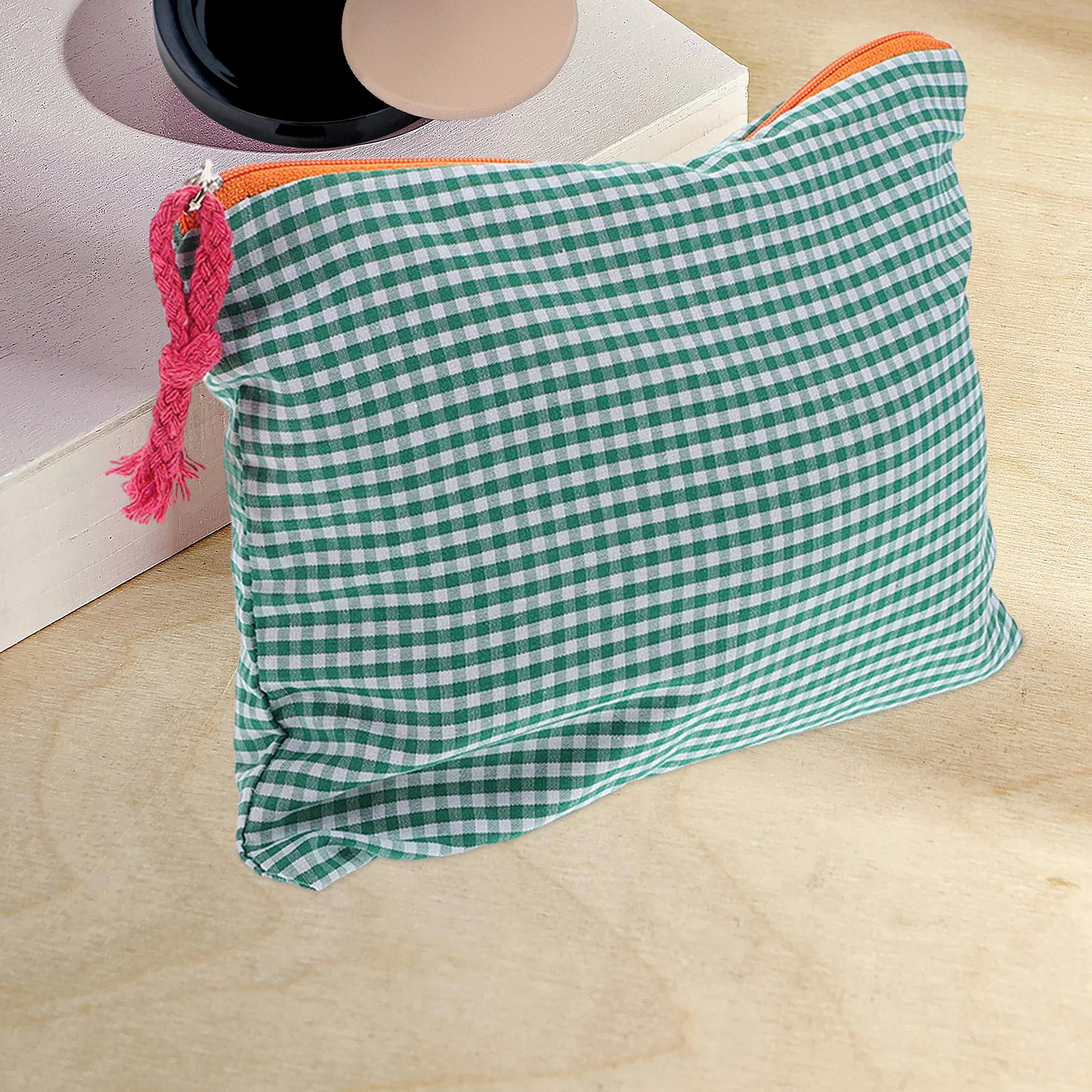 

Large Capacity Makeup Bag Portable Organizer Travel Pencil Case Durable Stylish Retro Multifunctional Stationery