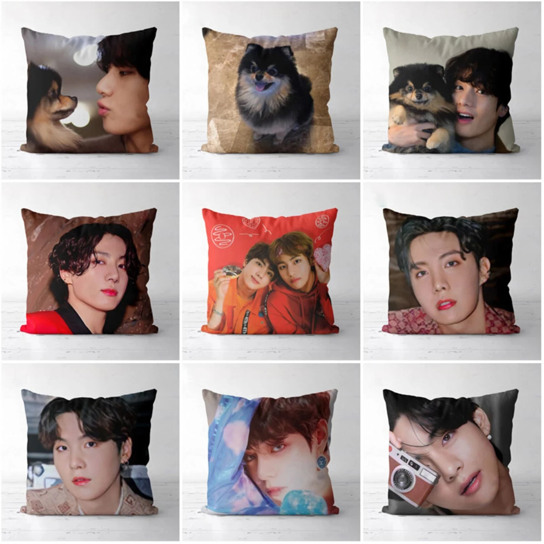 Rcorde DGEE-Juste de coussin K-pop avec photo personnalisée, taie d\'oreiller pour la maison, cadeau personnalisé, animal de compagnie, mariage, vie