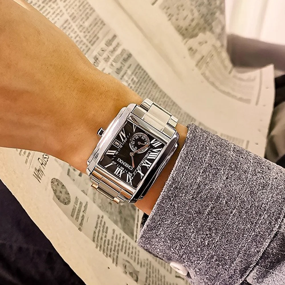 CHENXI プレミアムブランド 高級メンズ腕時計 スタイリッシュスポーツメンズ腕時計 夜光日付表示 防水クォーツ時計