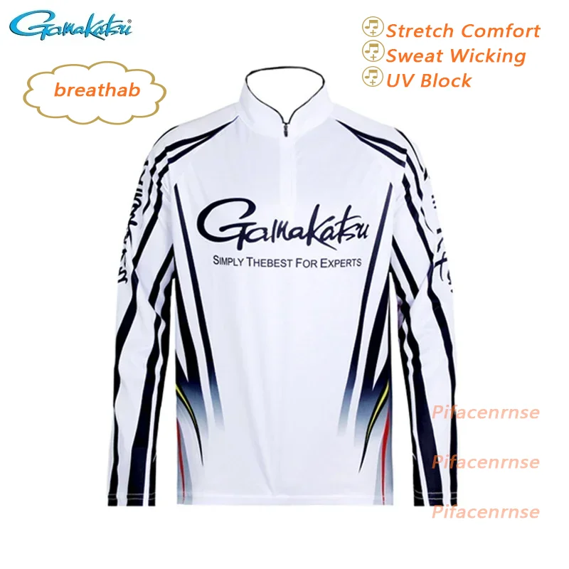 

Long Sleeve Fishing Clothes Zippers Outdoor Sprots Sunscreen Breathable Ultrathin Summer Anti-UV Fishing Shirts