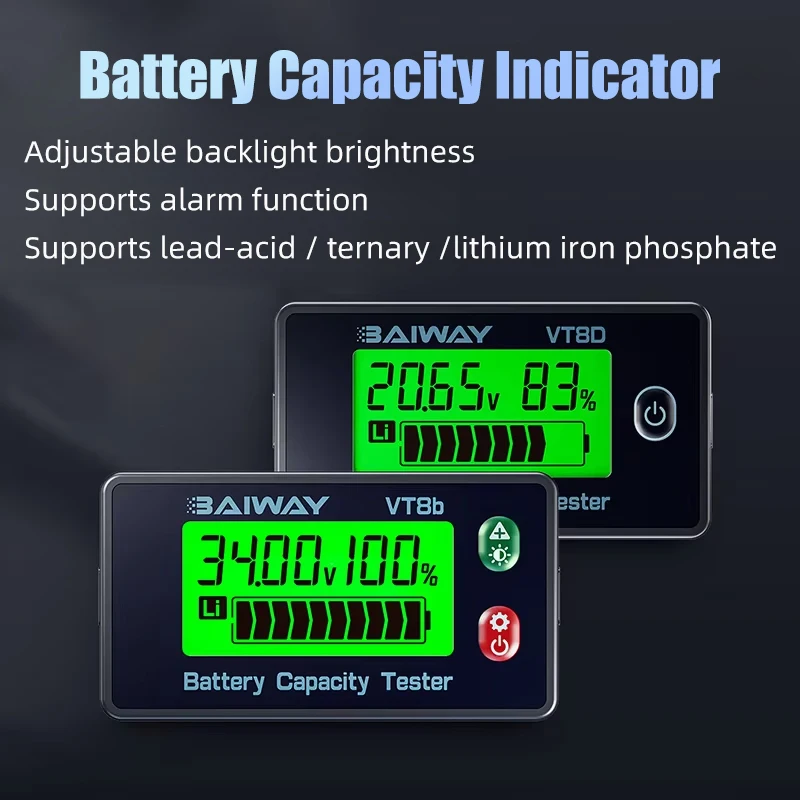 DC8-120V Digitaler Batteriekapazitätsanzeiger Voltmeter für Blei-Säure/Lithium-Iron/Ternäre Lithium-Spannungsmessgeräte Batterietester