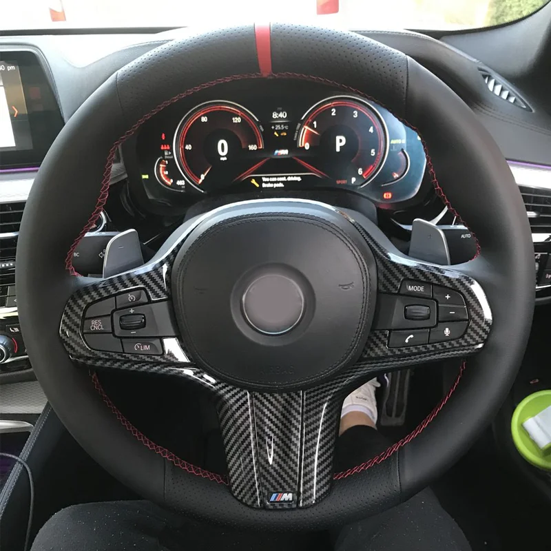 Artificial Leather Car Steering Wheel Cover For BMW G30 530i 525i 530d M550d M550i G02 X4 2018 F90 M5 G01 X3 M40i Accessories