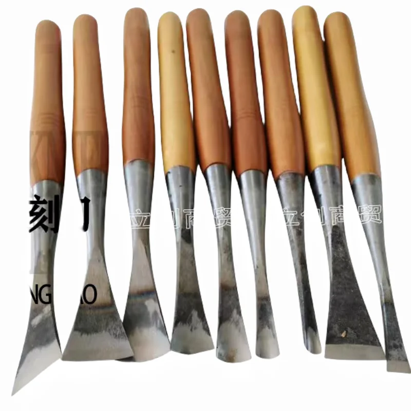 

9pcs Graver Wood Carving Chisel Sets Beve Flat Round Luthier Graver Cello Violin Neck Carving Knife Cutter Kits