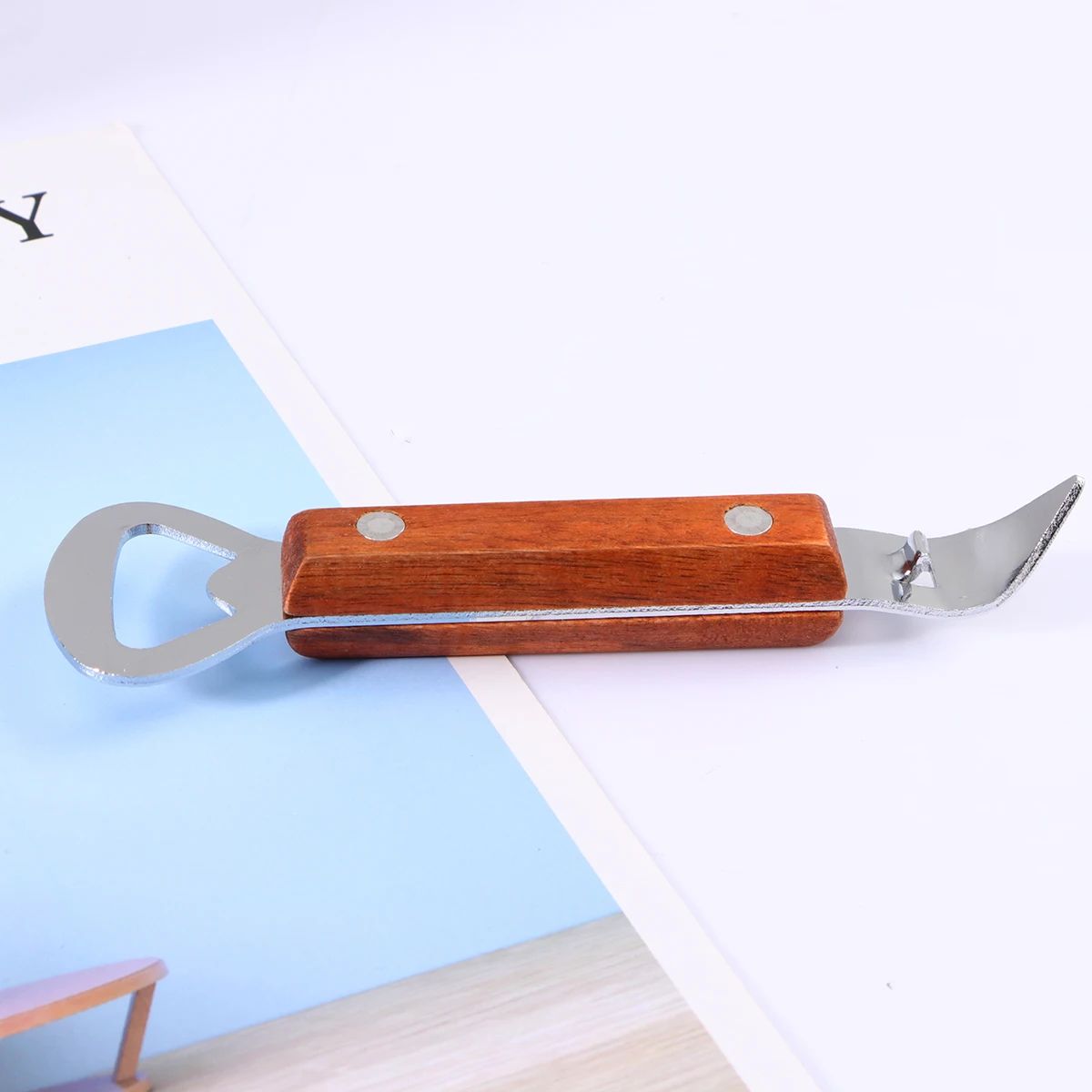 

3pcs Stainless Steel Bottle Opener Can Opener Wood Handle Strong Easy Grip For Home Kitchen Bar Use Silver Brown Combo