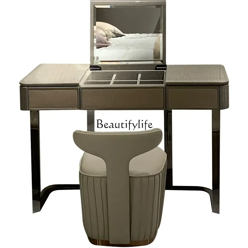 

FG44Italian light luxury dressing table Modern multi-functional flip top dressing table Solid wood paint dressing table