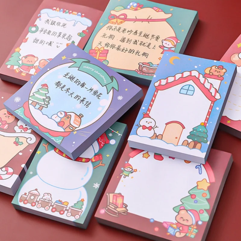 Cartoon Christmas Sticky Notes, Student Message Notebook, Study And Office Sticky Notes, Santa Claus N Times Stickers