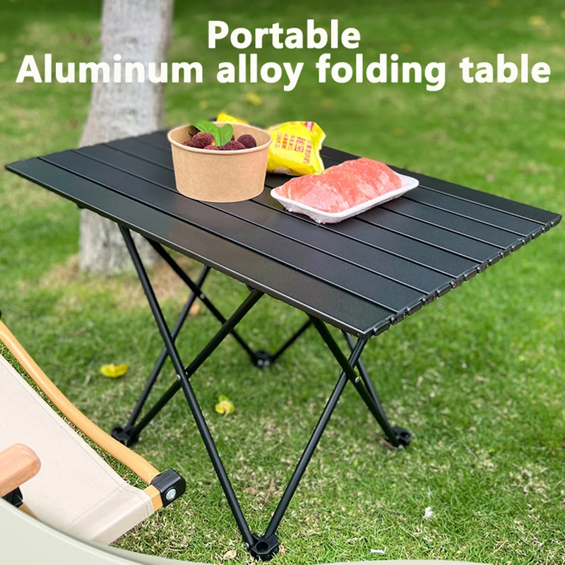 

Outdoor Folding Table Aluminum Alloy Picnic Table And Chairs Portable Camping Egg Roll Table Outdoor Supplies