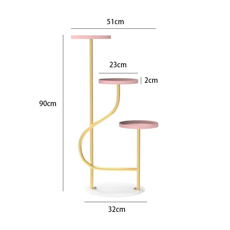 LH living room TV cabinet modern light luxury wrought iron three-layer flower pot decoration