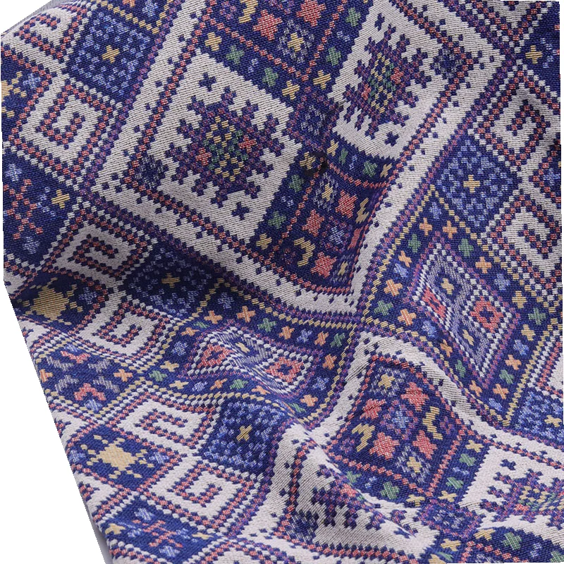 Ethnic Style Woven Plaid Jacquard Fabric for Lothing Jacket Bag Designer Handmade Diy Sewing By The Meter Wholesale Cloh