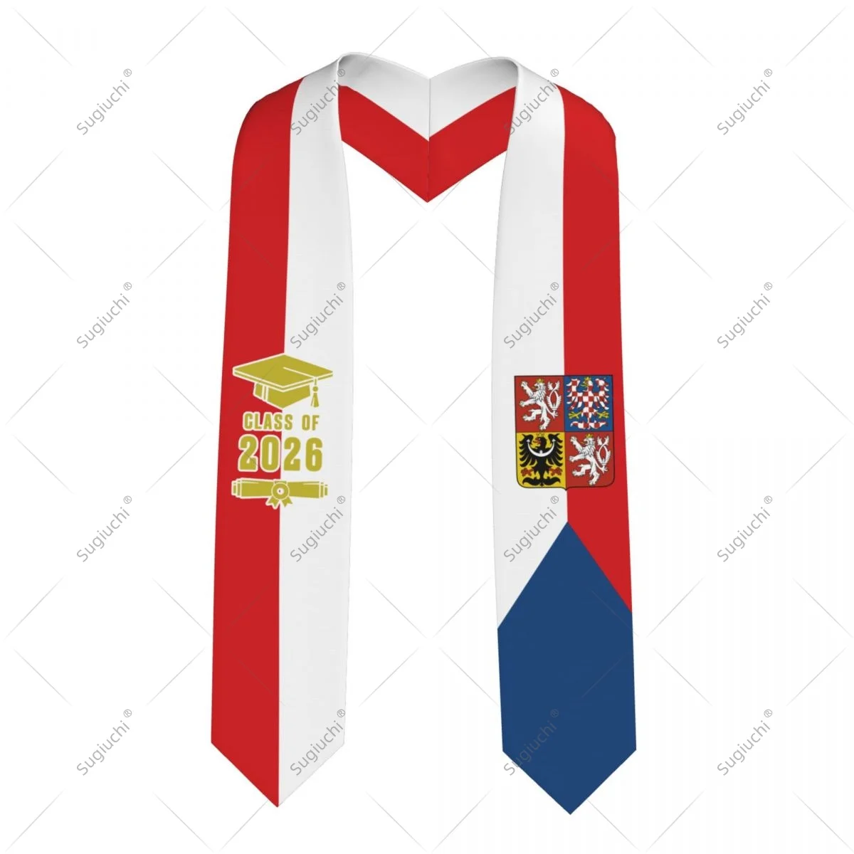 Czech Republic Flag Class Of 2026 Graduation Stole Sash Scarf For International Students Proud Ceremony Adult Unisex