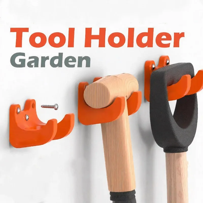 Support à outils mural avec vis (1 à 4 pièces) pour l'extérieur, le jardin, le garage, le hangar, organisateur d'outils et crochets de rangement