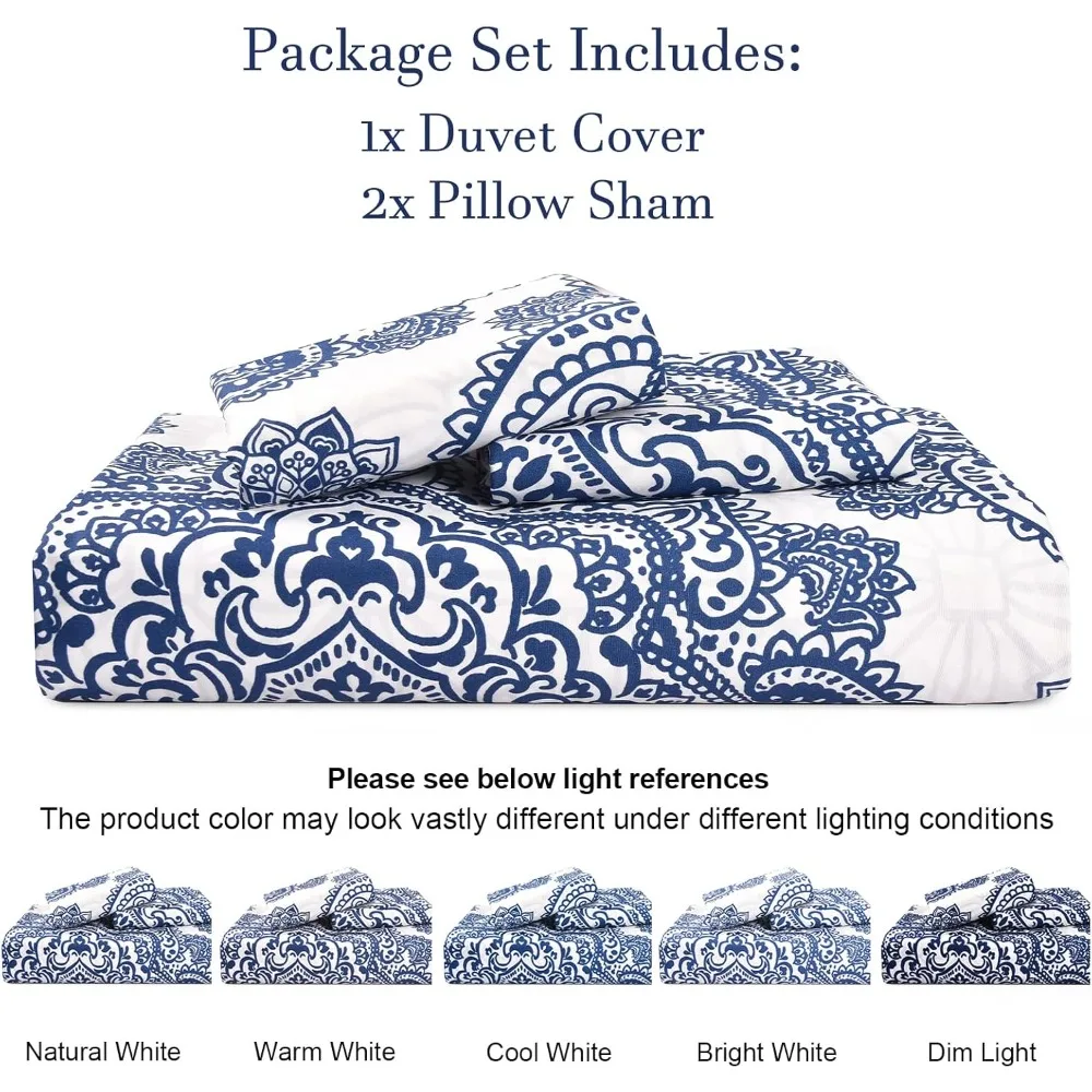 مجموعة غطاء لحاف فائق النعومة بنمط بيزلي بحجم كينج، 3 قطع مريحة على طراز المزرعة مع كيس وسادتين