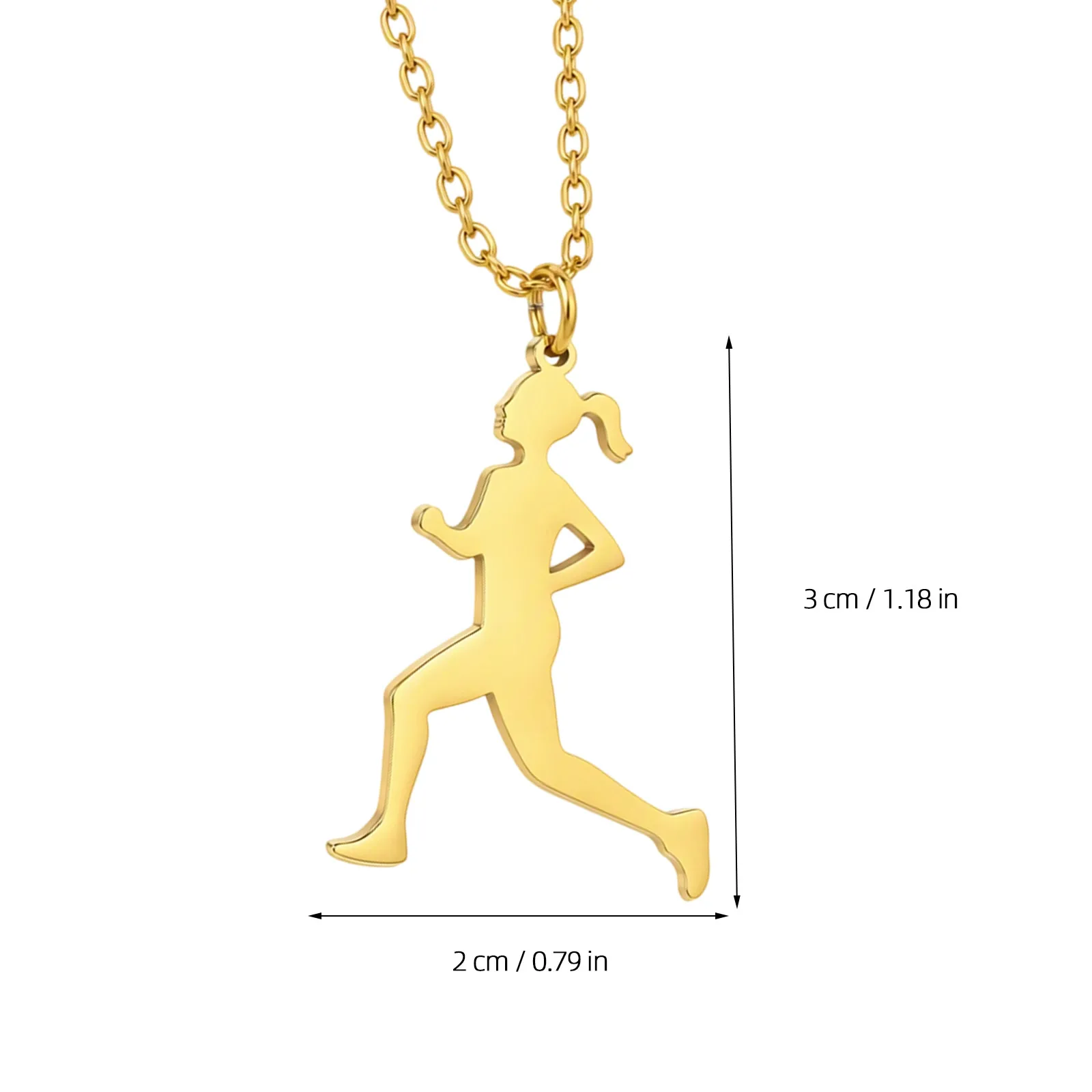 Titanium Steel Clavicle Necklace Runner Pendant Necklace Golden Marathon Necklace Charm Athletic Choker Chain Pendant Necklace