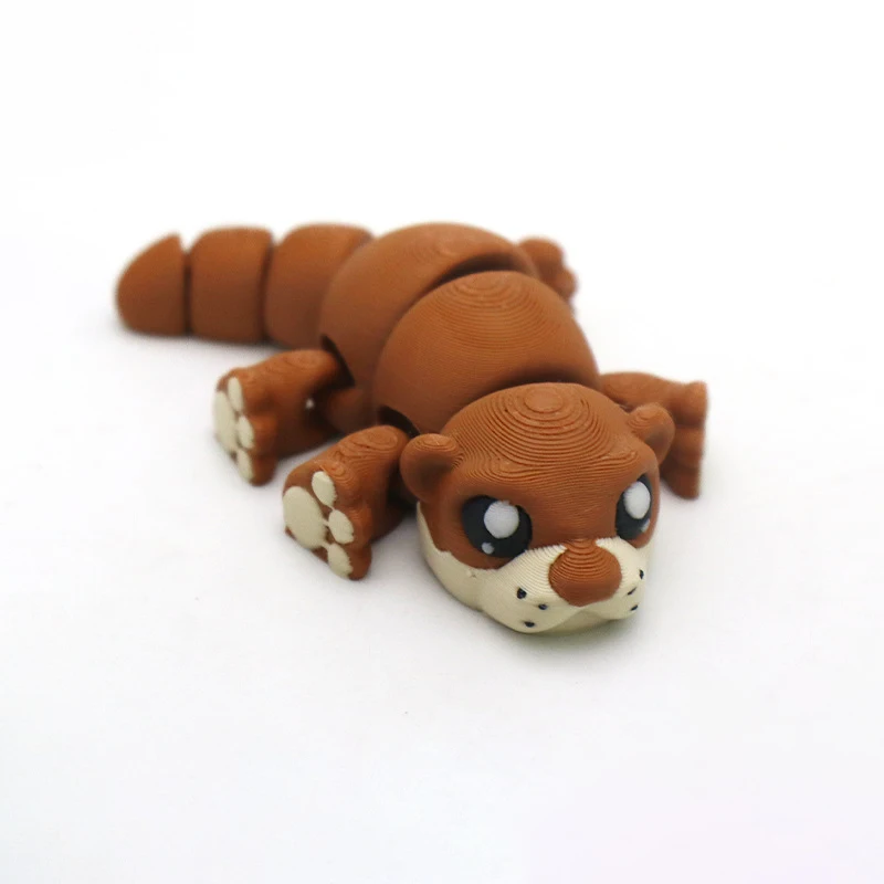 Cute Wildlife Otter 3D Printed Toys Joints Movable Simulation Animal Otter Toy Model Home Decoration Crafts Children's Gifts