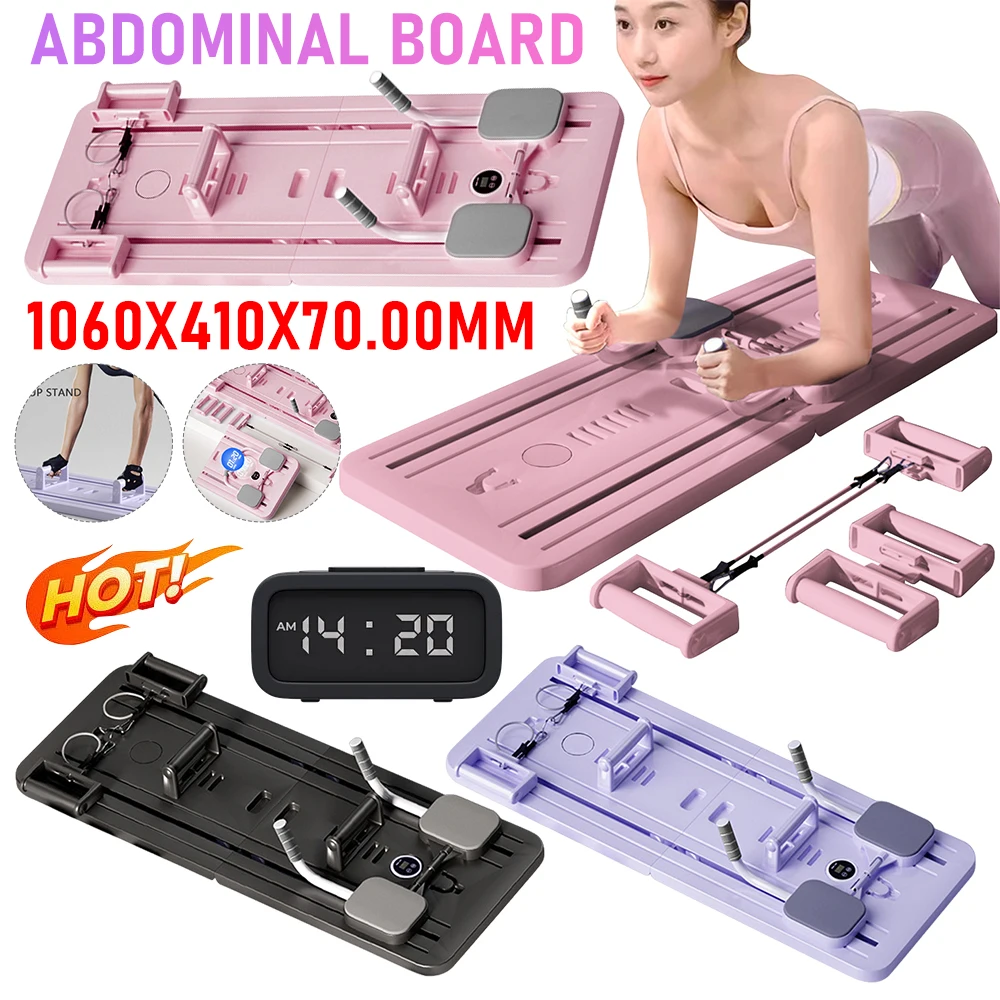 Abdominal Exercise Board Pilates Reformer Push Up Board Multi-Purpose Roller With Counter Full-Body Workout Machine For Home Gym