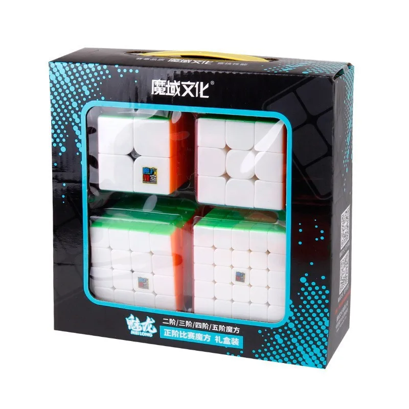 MoYu Speed Cube 4pcs Set Gift Pack Magic Cube Set 2x2x2 3x3x3 4x4x4 5x5x5 Triangle Dodecahedron Mastermorphix Speed Puzzle Toys