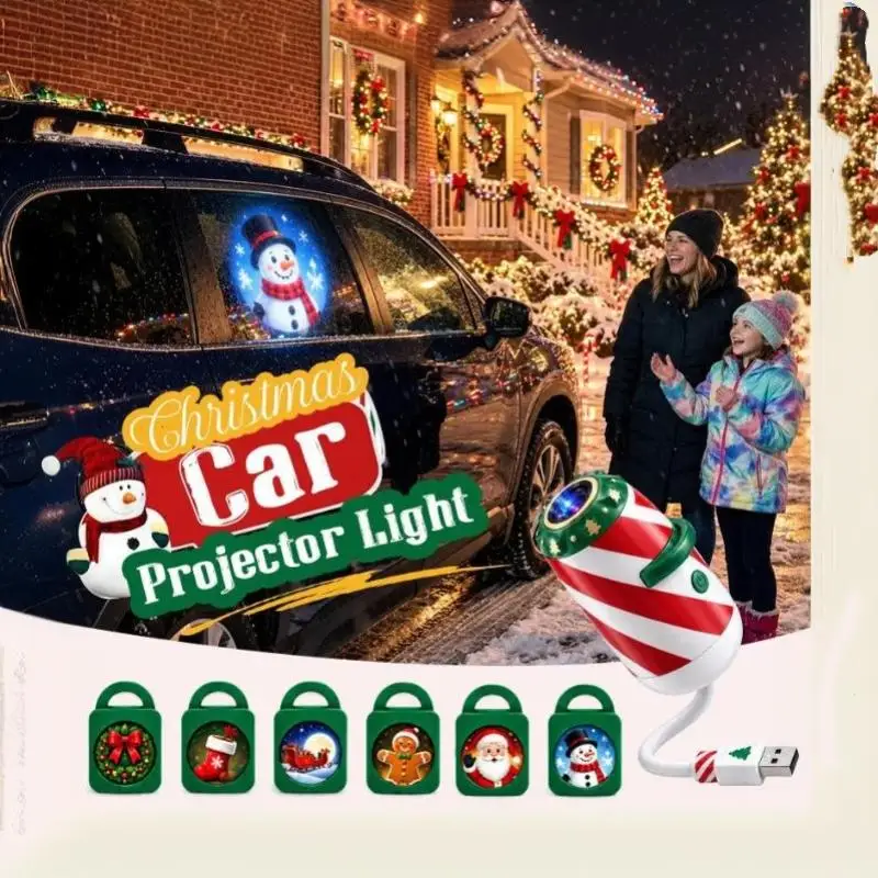 Merry Ride Christmas Car Projector Light,Santa Beam/Jolly Cast Projector,Merry Christmas Projector 6/12/24 Christmas Patterns