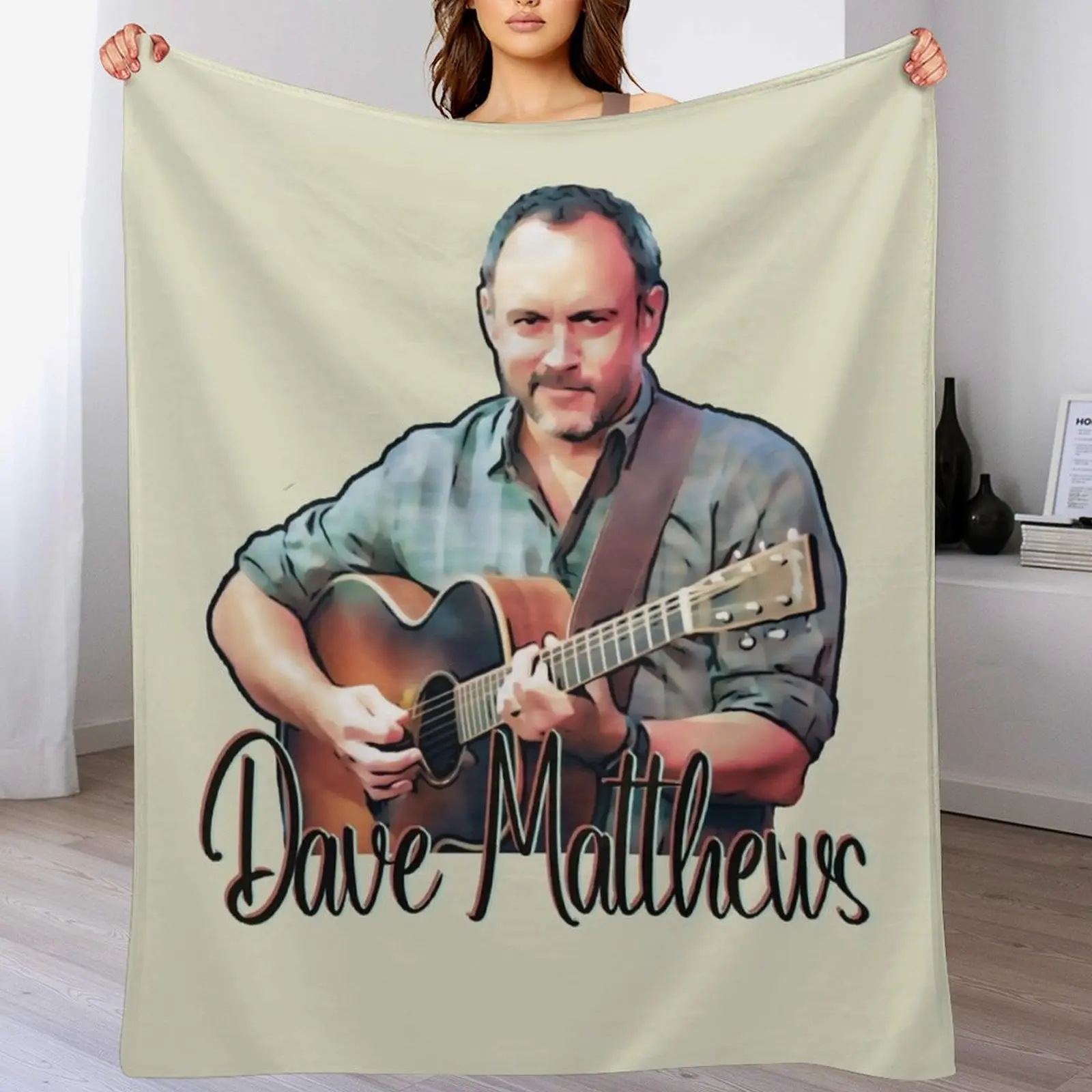 

Dave Matthews With Guitar (Cartoon) Throw Blanket Bed covers Winter beds anime Single Blankets