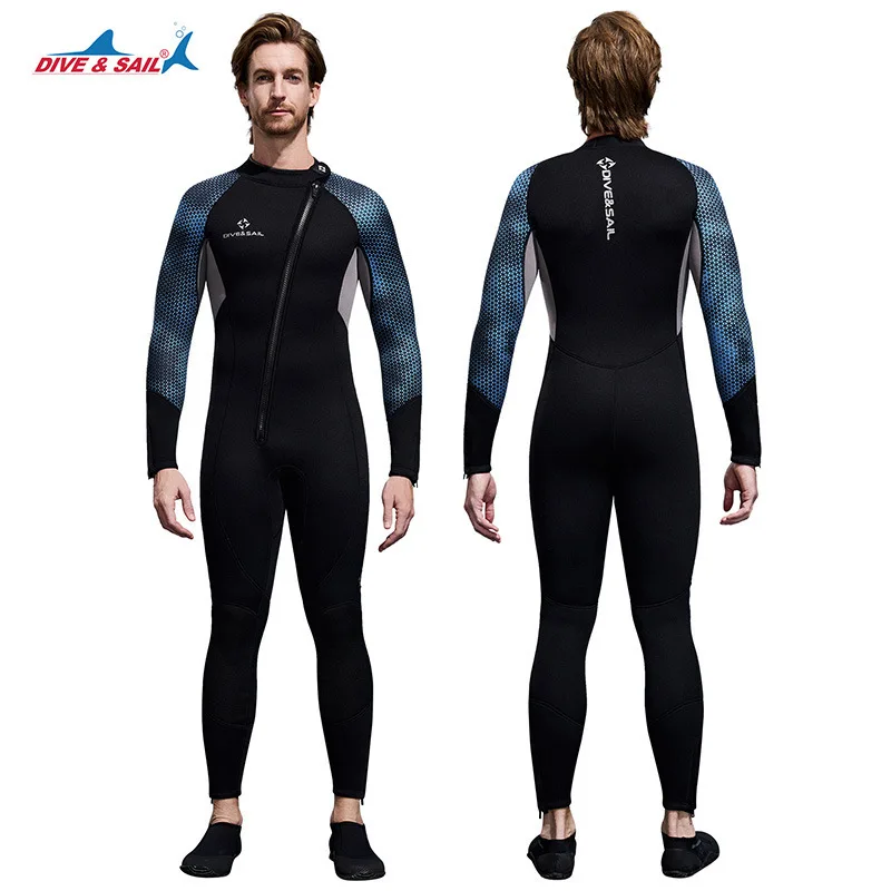 

3MM one-piece diving suit men's long sleeved thick warm diving suit snorkeling surfing swimming wet suit