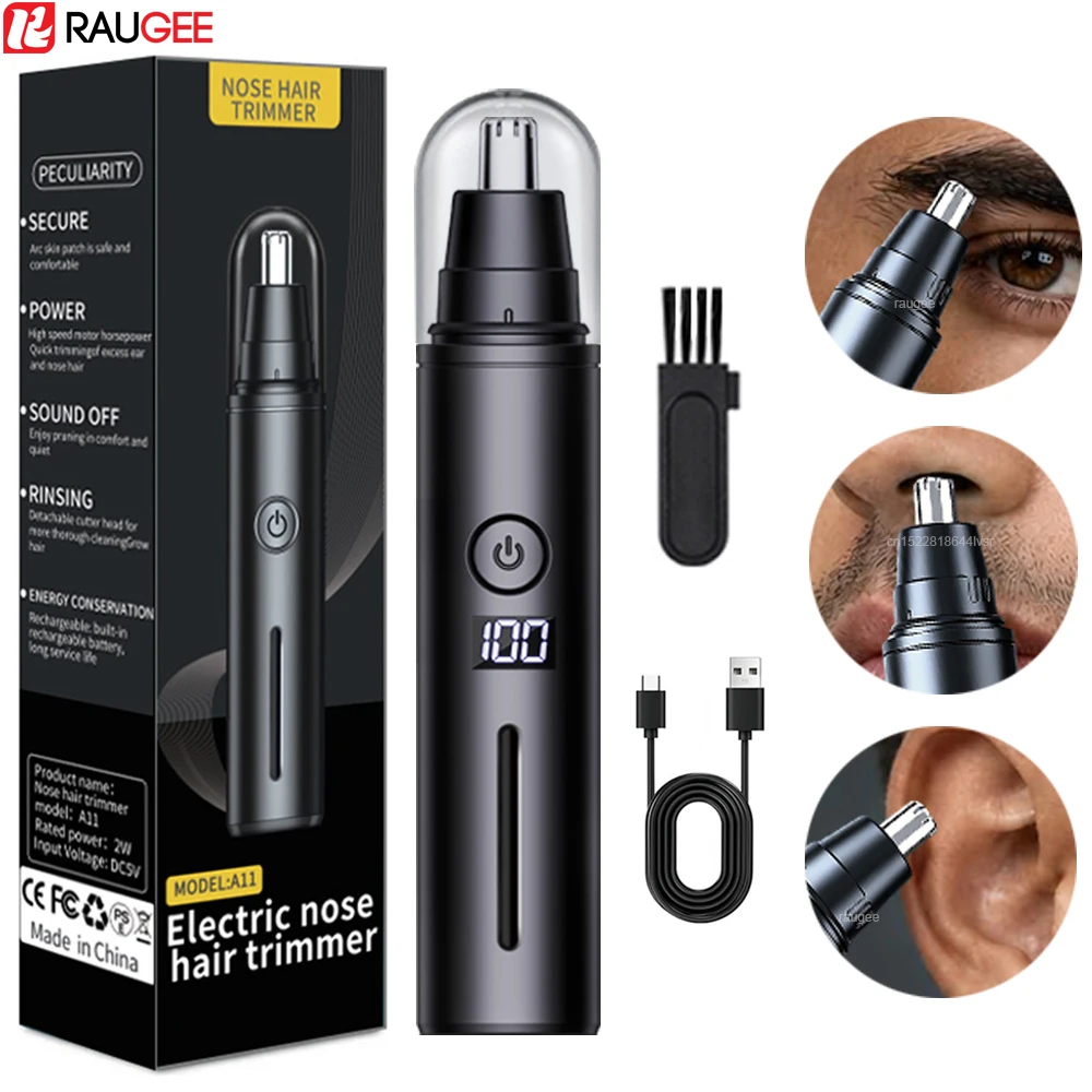 Nose Hair Trimmer for Men Mini Portable Nose Hair Clipper Electric Nose and Ears Hair Trimmer USB Rechargeable Nose Hair Removal