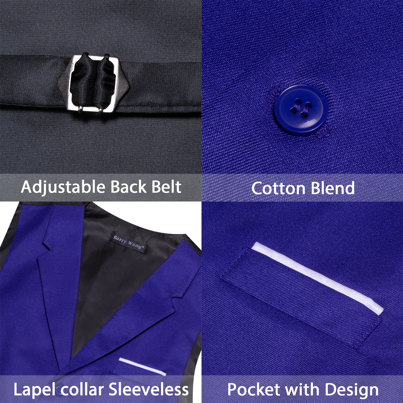 Barry.Wang Stylish Silk Men Vest Flat Collar 5 Buttons Formal Casual Waistcoat Sleeveless Jacket Male Wedding Business Party